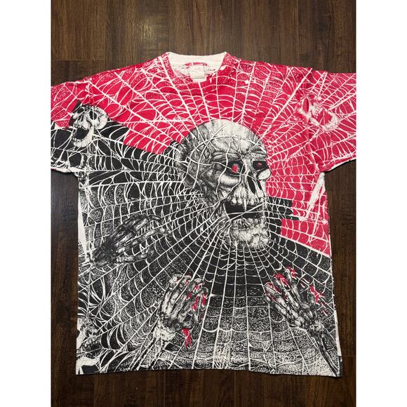Morbid Rags skull spider web AOP XL - Picture 1 of 8